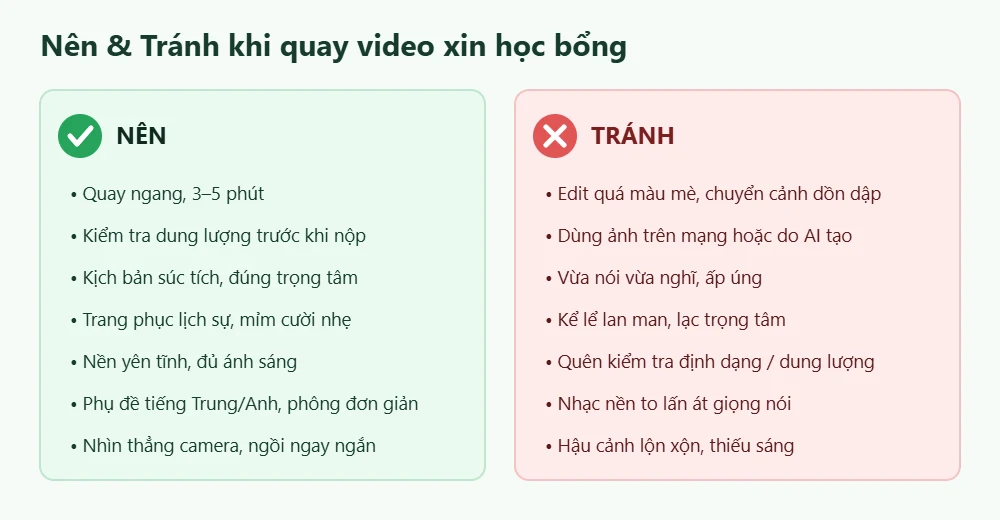 Những điều nên và cần tránh khi quay video giới thiệu bản thân xin học bổng